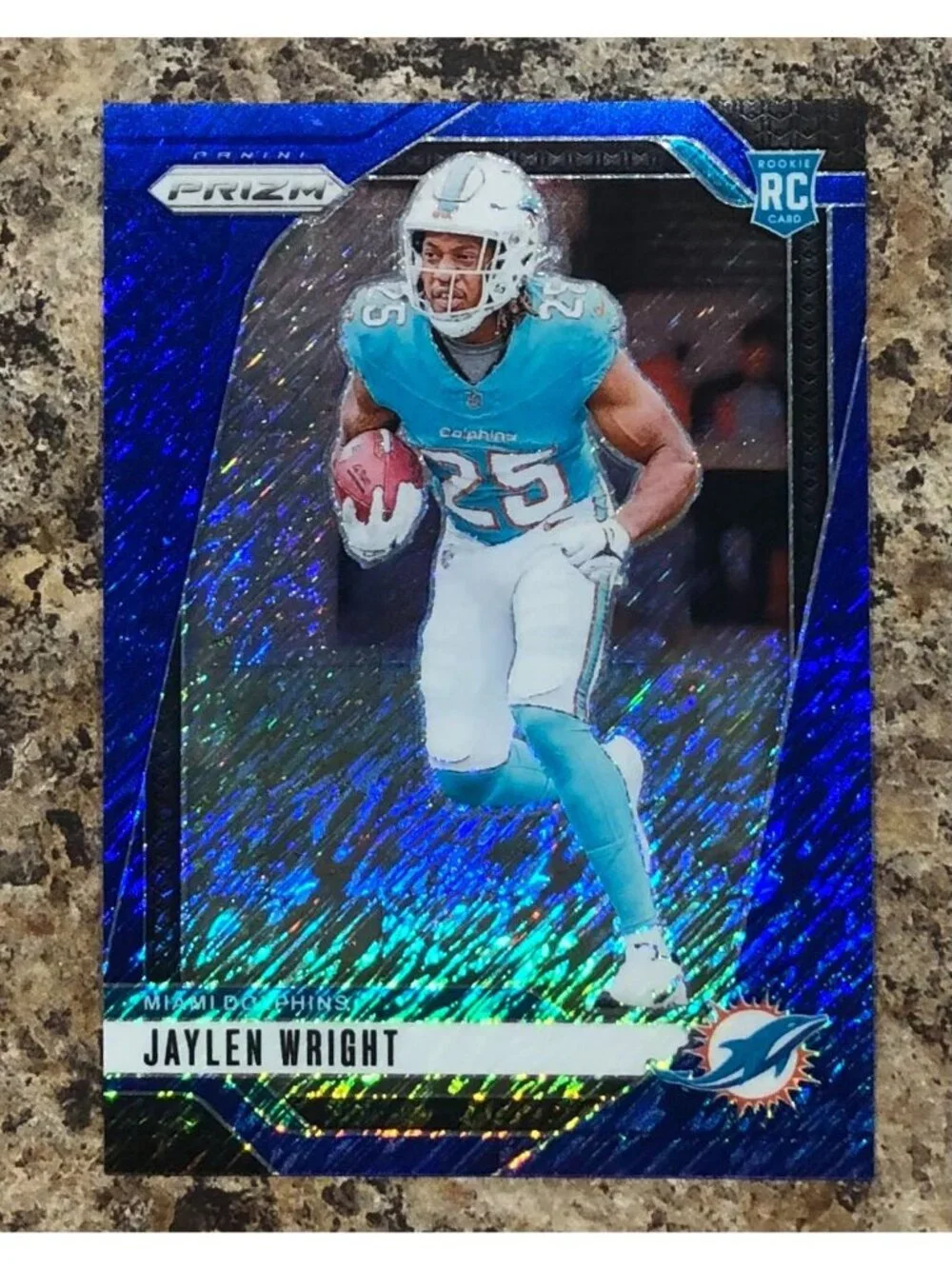 2024 Panini Prizm Jaylen Wright #2348 Blue Shimmer Prizm SSP 02/25